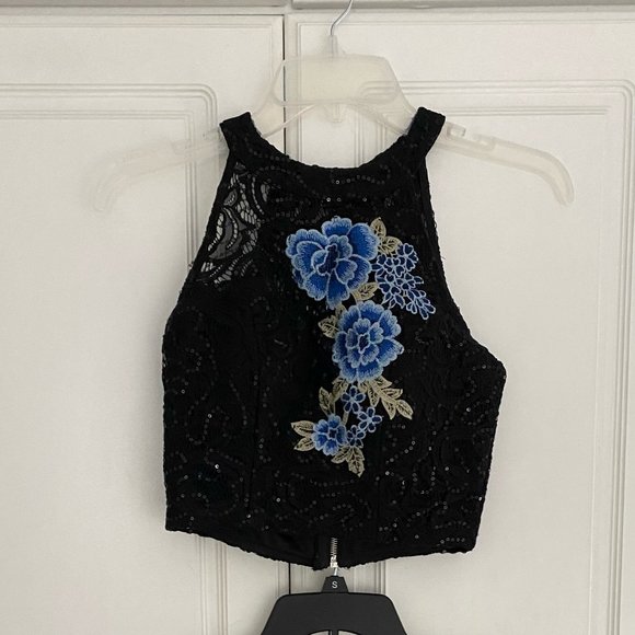 Black Two Piece Homecoming Dress - Picture 5 of 7